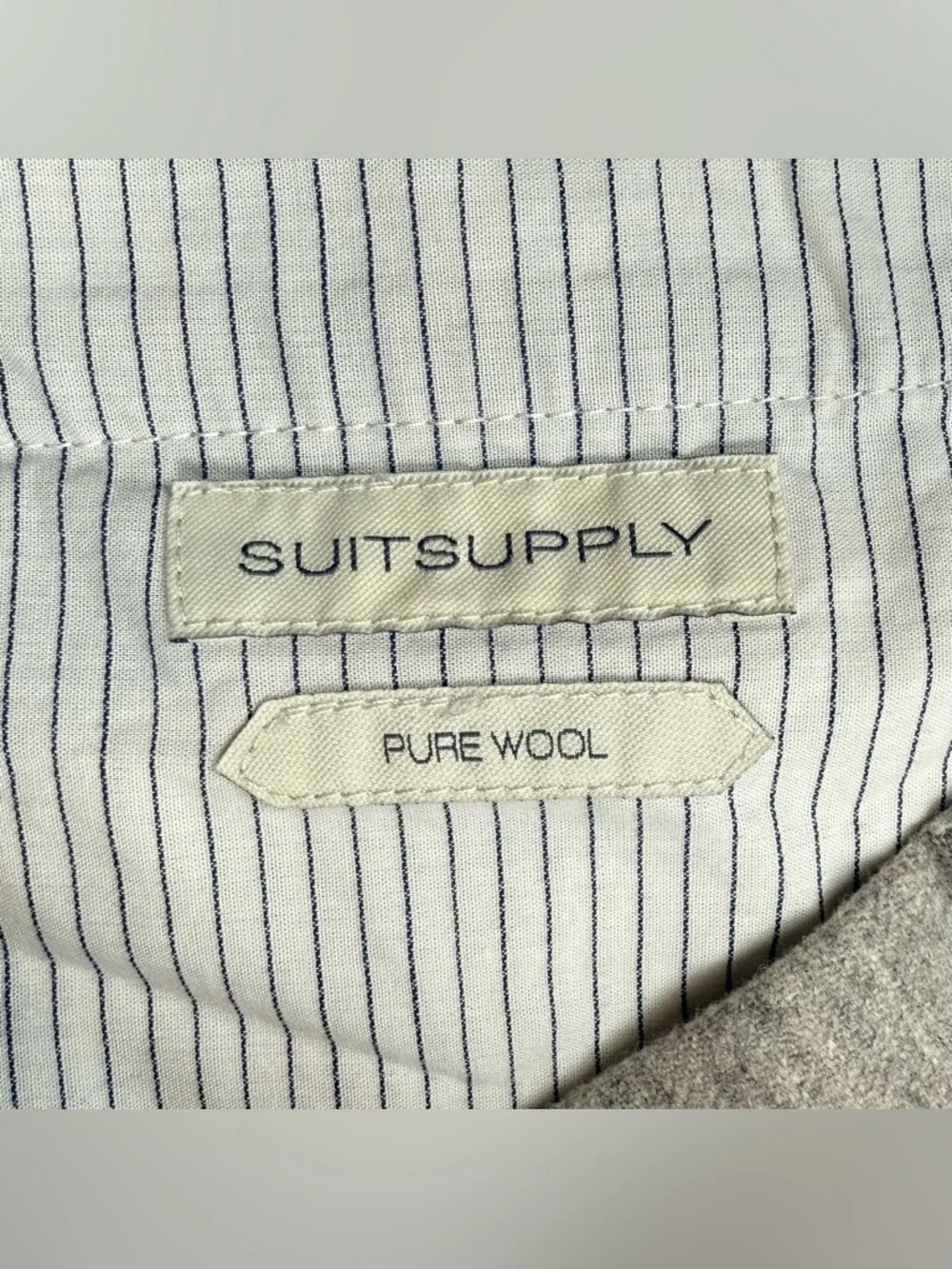 SuitSupply Mens Porto Int Trousers 38 x 28 Slim Fit Pure Wool Heathered Grey A2